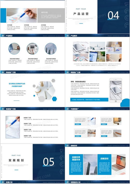 蓝色商务风企业项目合作招商计划书PPT模板下载 - 熊猫办公助力旅游开发项目策划咨询